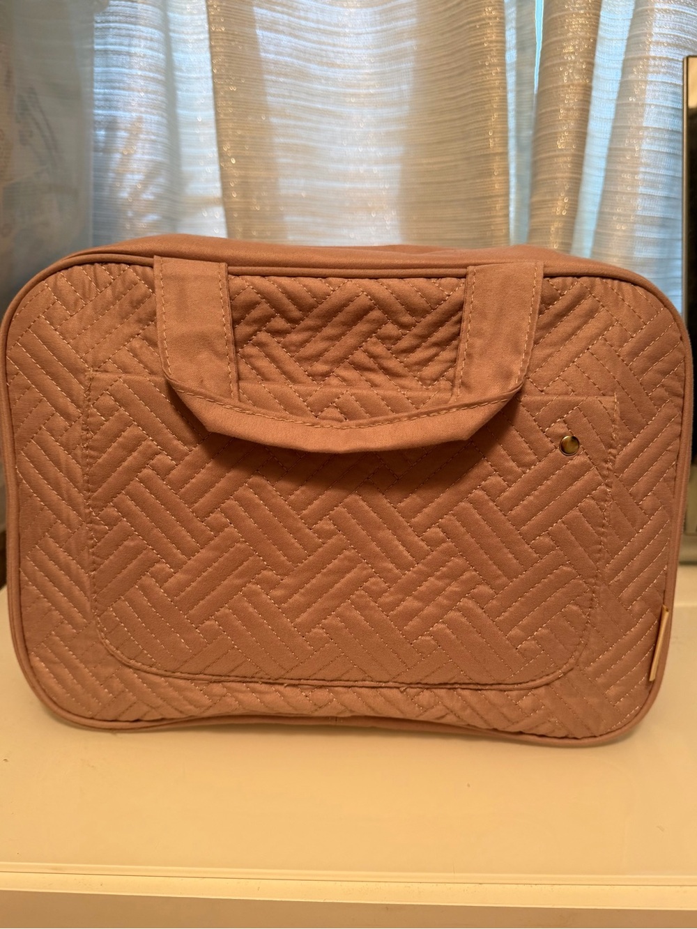 Bagsmart Quilted Hanging Toiletry Bag Pink
